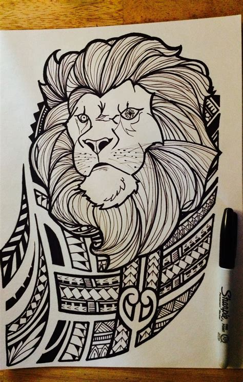 lion with polynesian tribal joel jalayahay art polynesian tattoo polynesian tattoo ideas