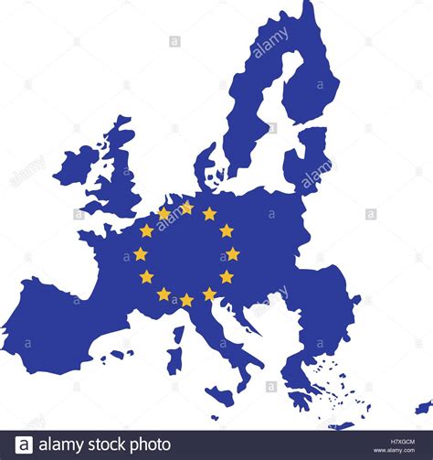 European Union Map Icon Europe Eu Country National And