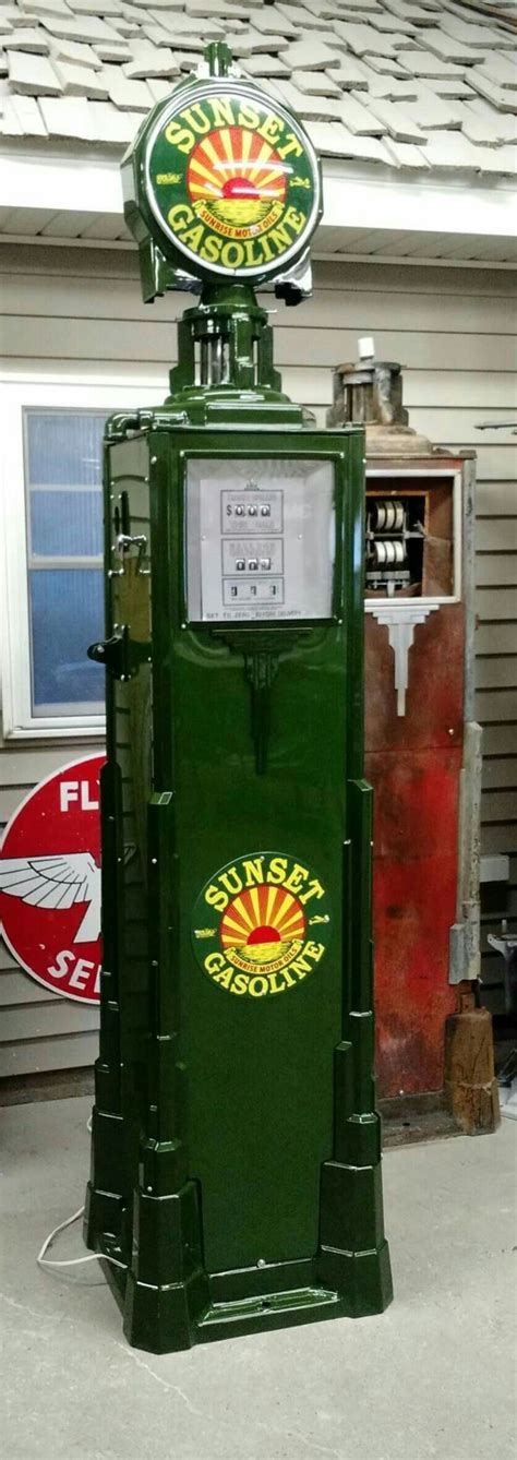 Restored Original Sunset Gas Pump Rare Old Gas Pumps Vintage Gas Pumps Car Memorabilia