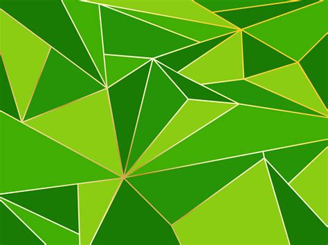 Abstract Green Polygon Artistic Geometric With Gold Line Background