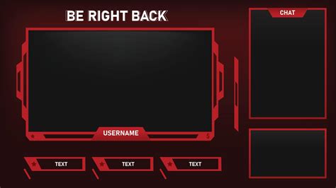 Stream Overlay Be Right Back Screen Red And Black Theme 3806767 Vector