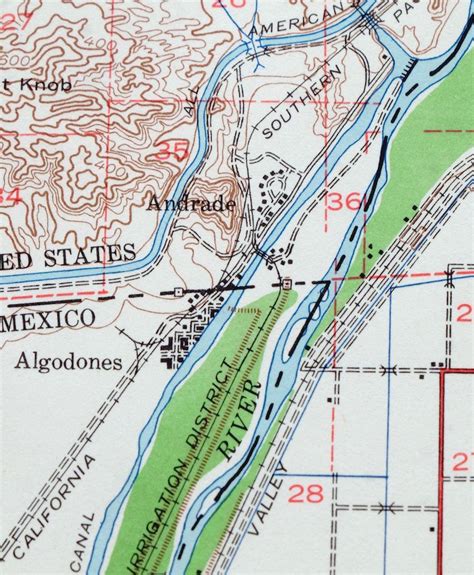 Yuma Arizona Vintage Usgs Army Corp Of Engineers Topo Map 1940 San Luis