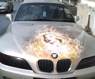 We are located in petaling jaya. Beautifully painted picture on Marilyn Monroe on a BMW ...