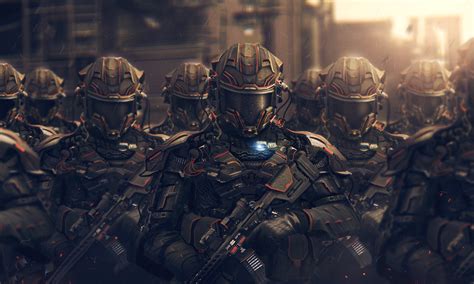 Download Futuristic Sci Fi Military Soldier Hd Wallpaper By Stefan Celic