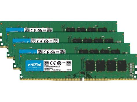 Crucial 32gb 4 X 8gb 288 Pin Ddr4 Sdram Ddr4 2400 Pc4 19200 Memory