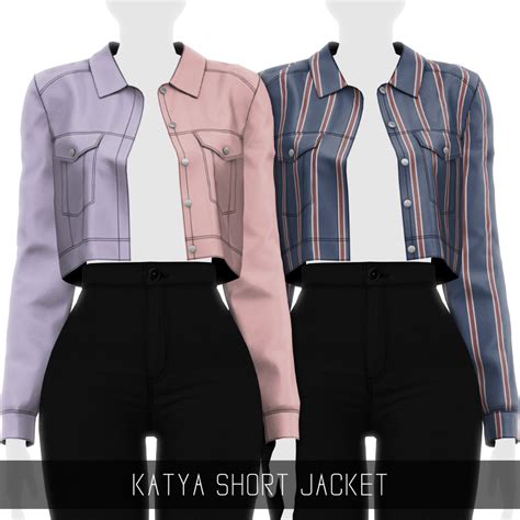 Katya Short Jacket Sims 4 Clothing Sims 4 Sims 4 Mods Clothes