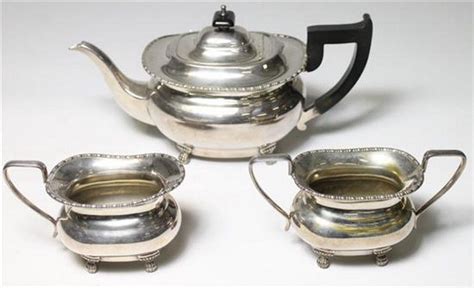 Viners Sheffield Silver Plated Tea Set 3 Pieces Tea And Coffee