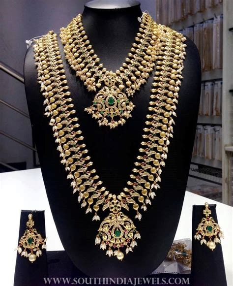 1 Gram Gold Bridal Cz Stone Jewellery Set South India Jewels