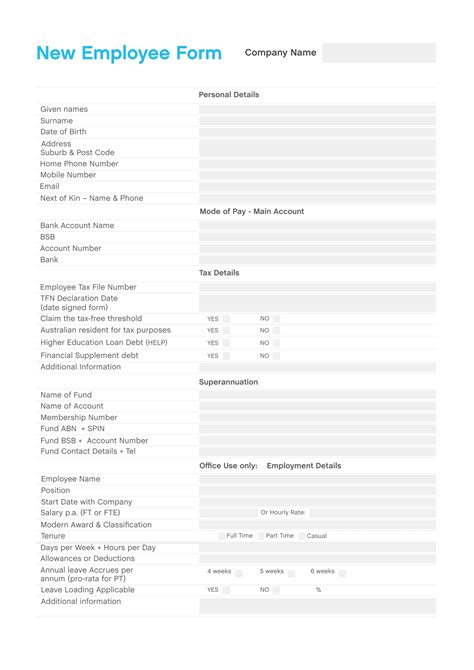 Free 9 Sample Employee Personal Information Forms In Pdf Excel Ms Word