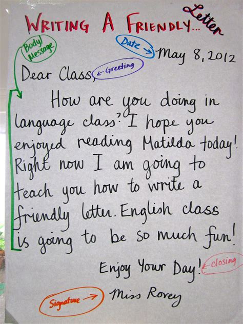 Miss Rorey's Room Friendly Letter Writing
