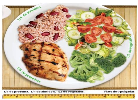 Plato Saludable Porciones Almuerzo Cena Nutrición Salud