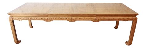 Baker Furniture Burled Elm Wood Chinoiserie Extension ...