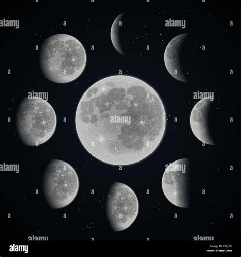 Moon Phase Set Stock Vector Image And Art Alamy