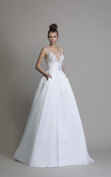 Free delivery and returns on ebay plus items for plus members. A-line Silk V-neck Wedding Dress | Kleinfeld Bridal