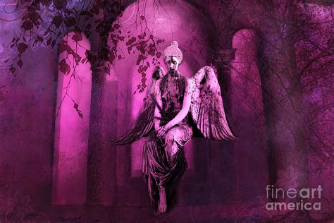 Surreal Sad Gothic Angel Purple Pink Nature Haunting Sad Angel In