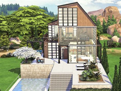 Hoanglaps The Small Loft Sims 4 Modern House Sims Building Sims 4