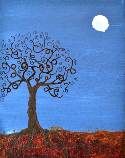Curly Tree Painting Art Moose Art