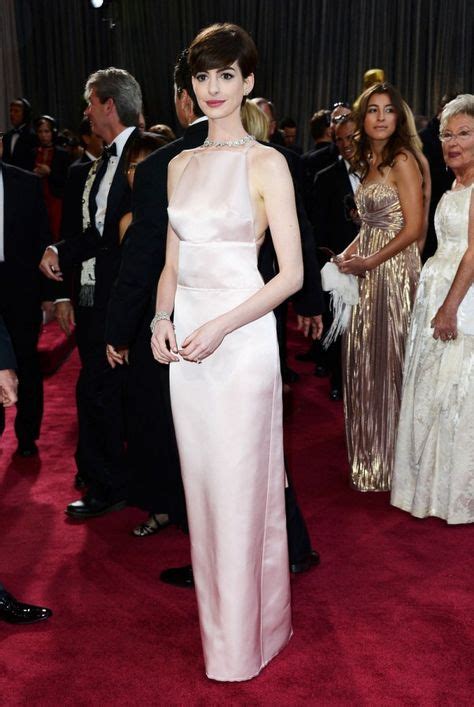 Oscars 2013 Anne Hathaway Light Pink Formal Dresses Celebrity Gowns Pink Formal Dresses