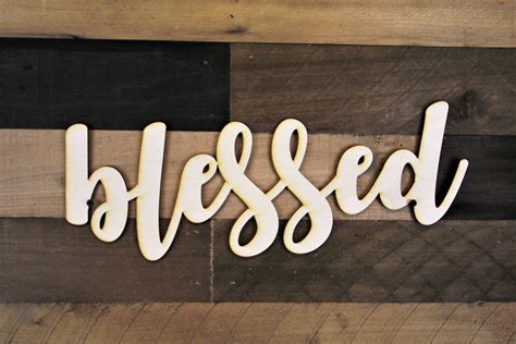 Blessed Sign Blessed Wood Cut Out Cutout Word 3d Wood Sign