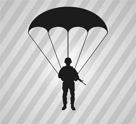 Paratrooper Silhouette Svg Dxf Eps Silhouette Rld Rdworks