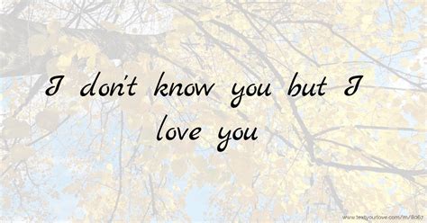 I Dont Know You But I Love You Text Message By Ycqml