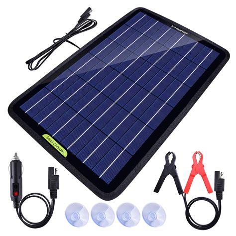 Finding the best solar trickle charger for you. ECO-WORTHY 12 Volt 10 Watt Solar Car Battery Charger ...