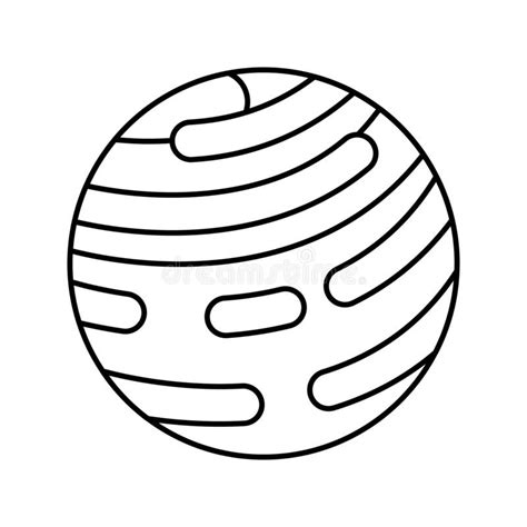 Jupiter Planet Line Icon Vector Black Illustration Stock Illustration