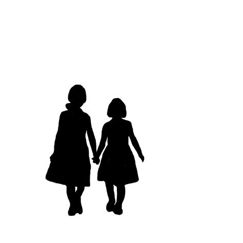 Girls Holding Hands As A Sillouette Girls Holding Hands Hand