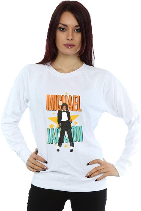 Michael Jackson Mujer Retro Star Camisa De Entrenamiento Amazon Es
