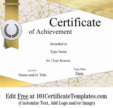 Printable Certificate Of Achievement Template