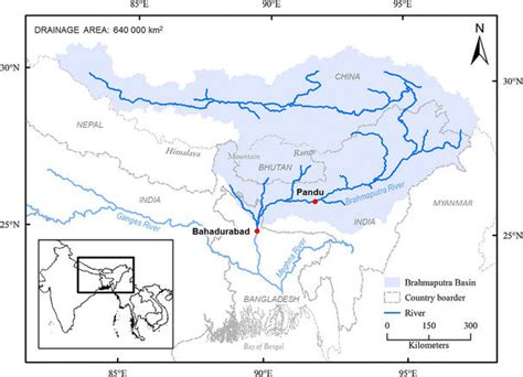 Map Of The Brahmaputra River Basin The Focus Reach Is Located Between