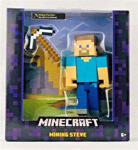 Minecraft Survival Mode Mining Steve Action Figure Pickaxe For Sale