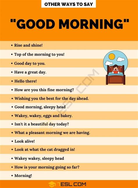 80 Creative Ways To Say Good Morning In English • 7esl