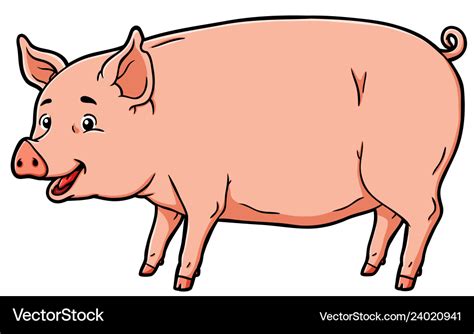 Cartoon Happy Pig Royalty Free Vector Image Vectorstock