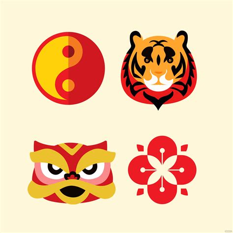 Chinese New Year Logo Clipart In Eps Illustrator  Psd Png Svg