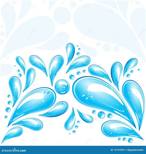 Kropli woda ilustracja wektor Ilustracja złożonej z środkowy 13197033