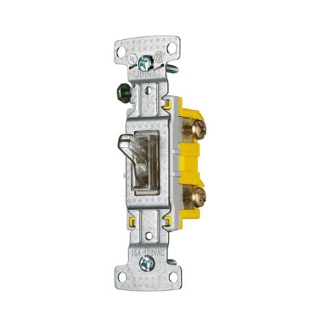 Shop Hubbell 15 Amp Single Pole Clear Framed Toggle Light Switch At