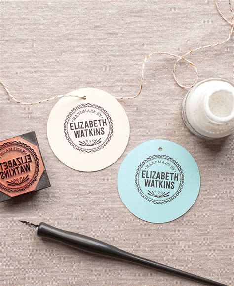 Handmade By Personalized Stamp The Chatty Press