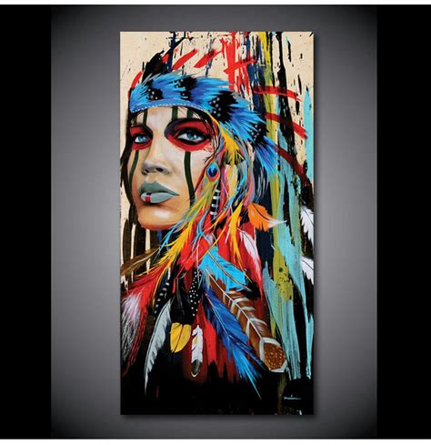 Native American Woman Printrevival Beautiful Indian Wall Art