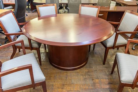 Hbf Cherry 60″ Round Conference Table Peartree Office Furniture