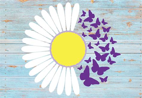 Butterfly And Daisy Vinyl Decal Butterfly And Daisy Vinyl Etsy