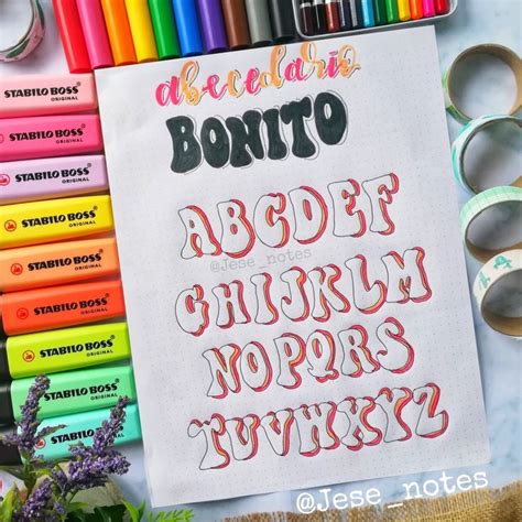 Tipografías Bonitas Lettering Aesthetic Libreta De Apuntes Moldes De