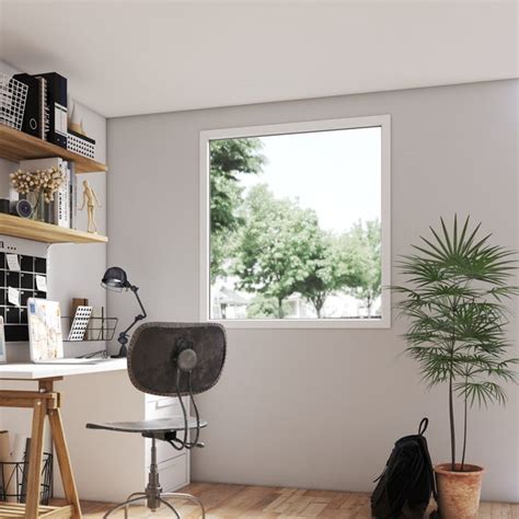 Double vitrage 24mm 4/16/4 fe + argon + we. Fenêtre PVC H.135 x l.120 cm, blanc / blanc, 1 vantail ...