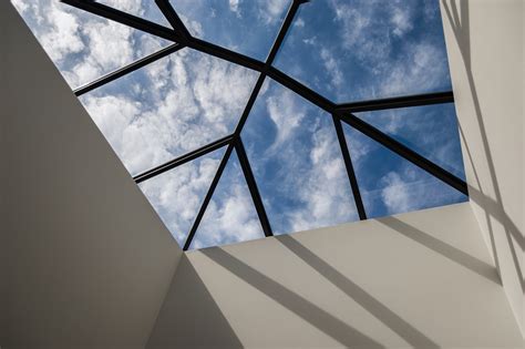 View Of Sky Through A Contemporary Skylight Golden Glass