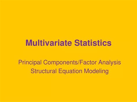 PPT Multivariate Statistics PowerPoint Presentation Free Download ID