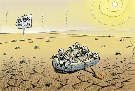 Migrants La Route Du Désert Globecartoon Political Cartoons