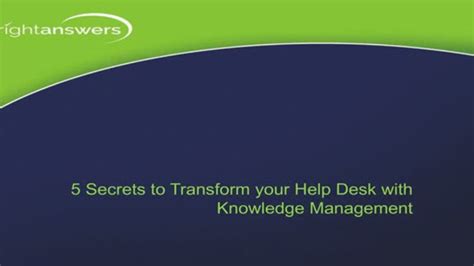 5 Secrets To Service Desk Success