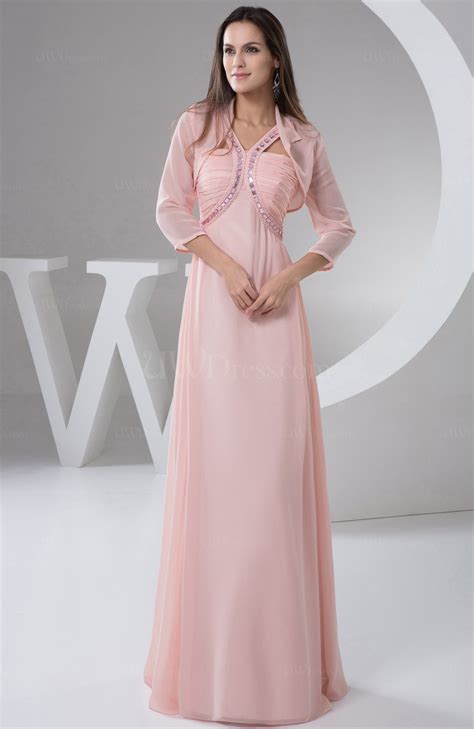 Light Pink Chiffon Bridesmaid Dress Long Plus Size Outdoor Backless