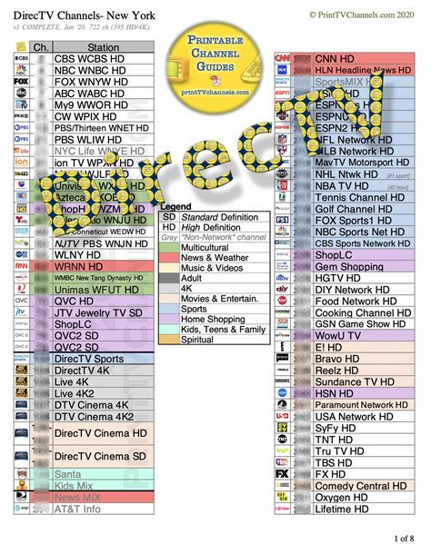 Directv Printable Channel Guide