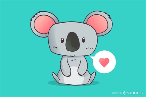 Desenho De Amor Koala Fofo Baixar Vector